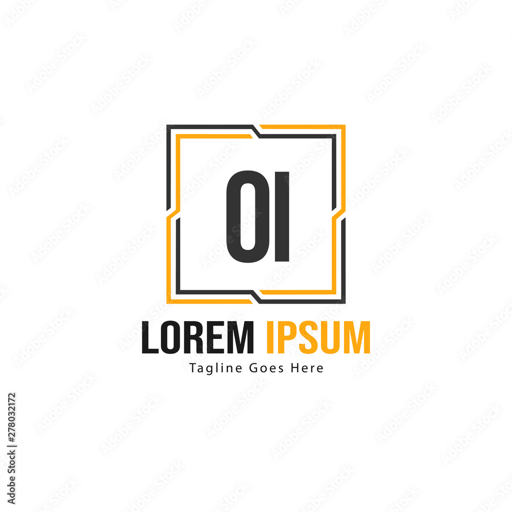 Initial OI logo template with modern frame. Minimalist OI letter logo vector illustration Initial OI logo template with modern frame. Minimalist OI letter logo vector illustration