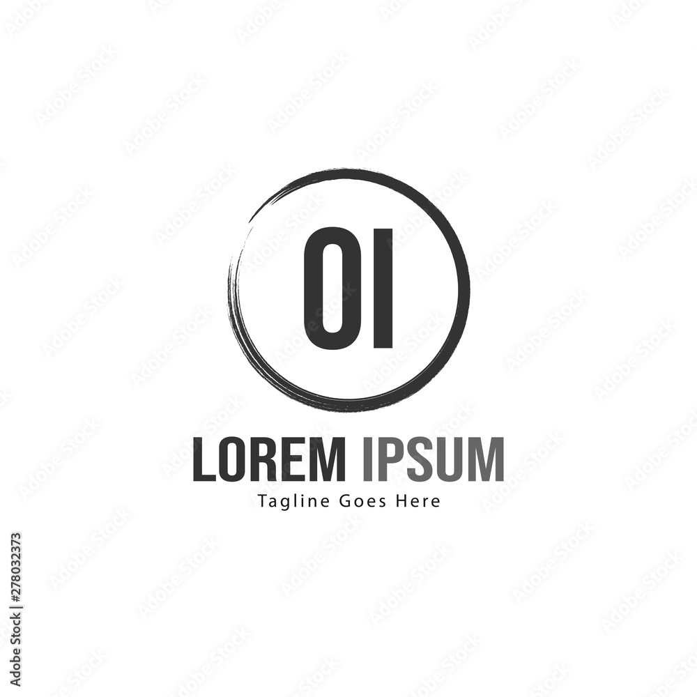 Initial OI logo template with modern frame. Minimalist OI letter logo vector illustration Initial OI logo template with modern frame. Minimalist OI letter logo vector illustration