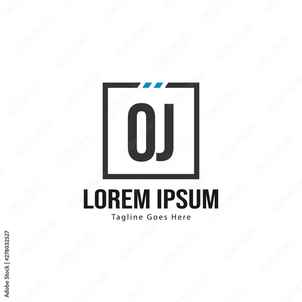 Obraz premium Initial OJ logo template with modern frame. Minimalist OJ letter logo vector illustration