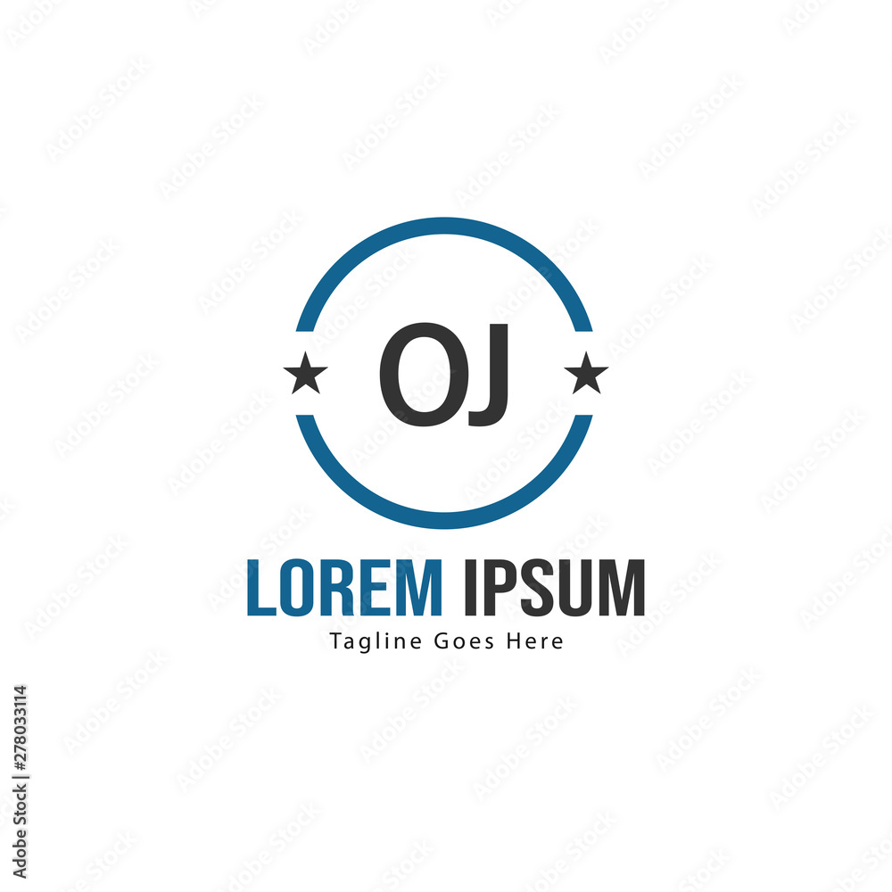 Initial OJ logo template with modern frame. Minimalist OJ letter logo vector illustration Initial OJ logo template with modern frame. Minimalist OJ letter logo vector illustration