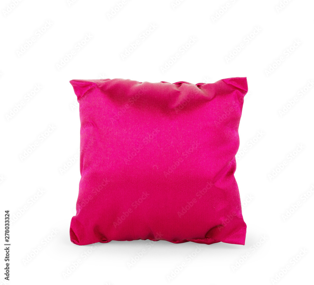 Bright pink pillow isolated on white