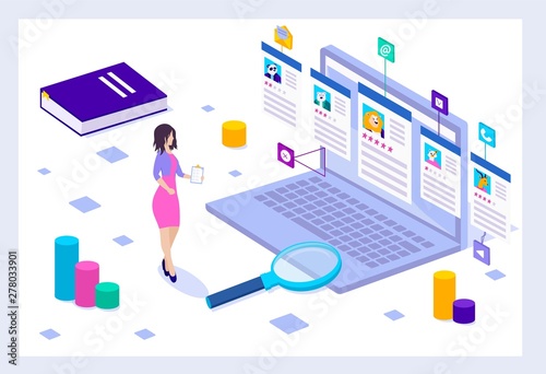 Job interview, recruitment agency vector