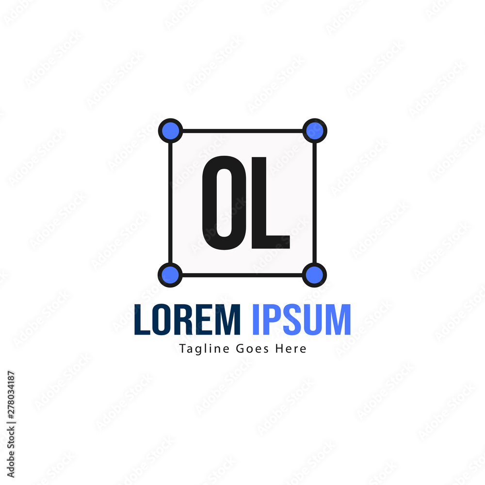 Initial OL logo template with modern frame. Minimalist OL letter logo vector illustration Initial OL logo template with modern frame. Minimalist OL letter logo vector illustration