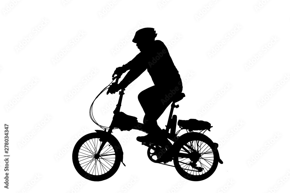 Cycling Silhouette on white background Cycling Silhouette on white background