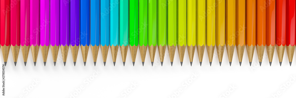 3d render of many colorful pencils 3d render of many colorful pencils