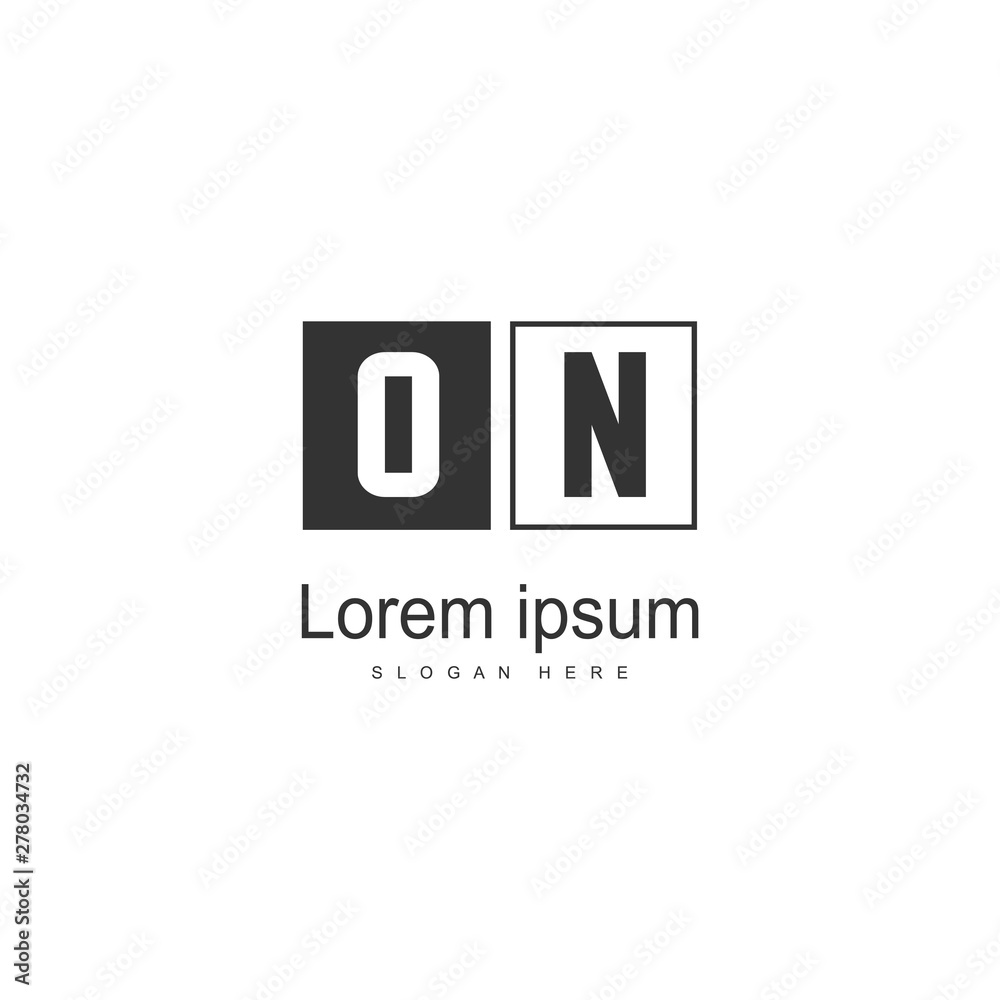 Initial ON logo template with modern frame. Minimalist ON letter logo vector illustration Initial ON logo template with modern frame. Minimalist ON letter logo vector illustration