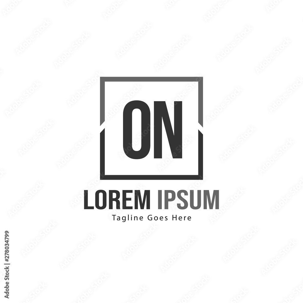 Initial ON logo template with modern frame. Minimalist ON letter logo vector illustration Initial ON logo template with modern frame. Minimalist ON letter logo vector illustration