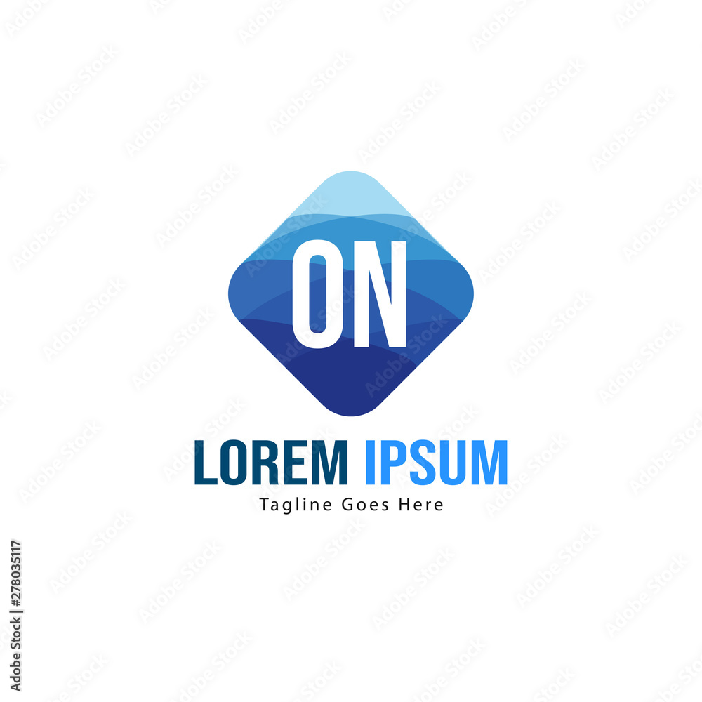 Initial ON logo template with modern frame. Minimalist ON letter logo vector illustration Initial ON logo template with modern frame. Minimalist ON letter logo vector illustration