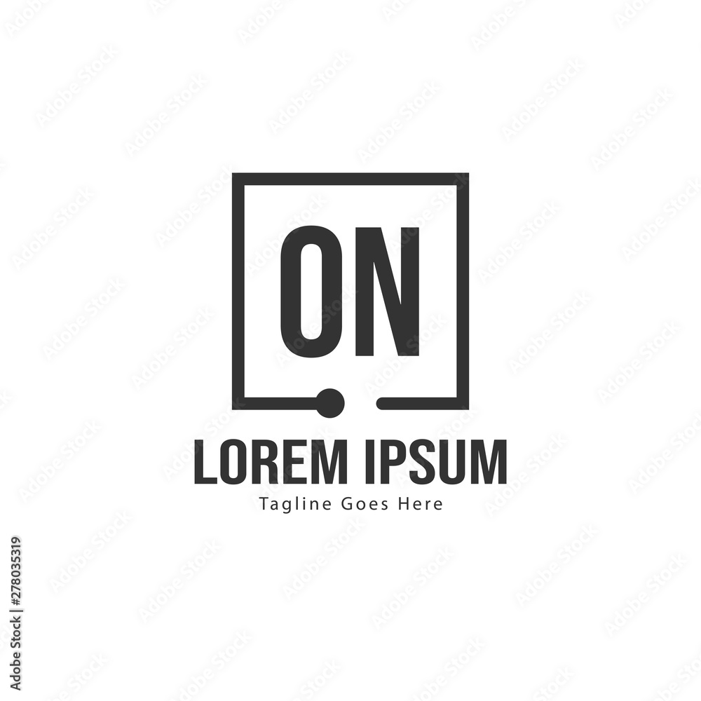 Initial ON logo template with modern frame. Minimalist ON letter logo vector illustration Initial ON logo template with modern frame. Minimalist ON letter logo vector illustration