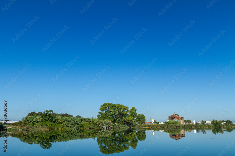 Fototapeta premium lago in estate con riflesso