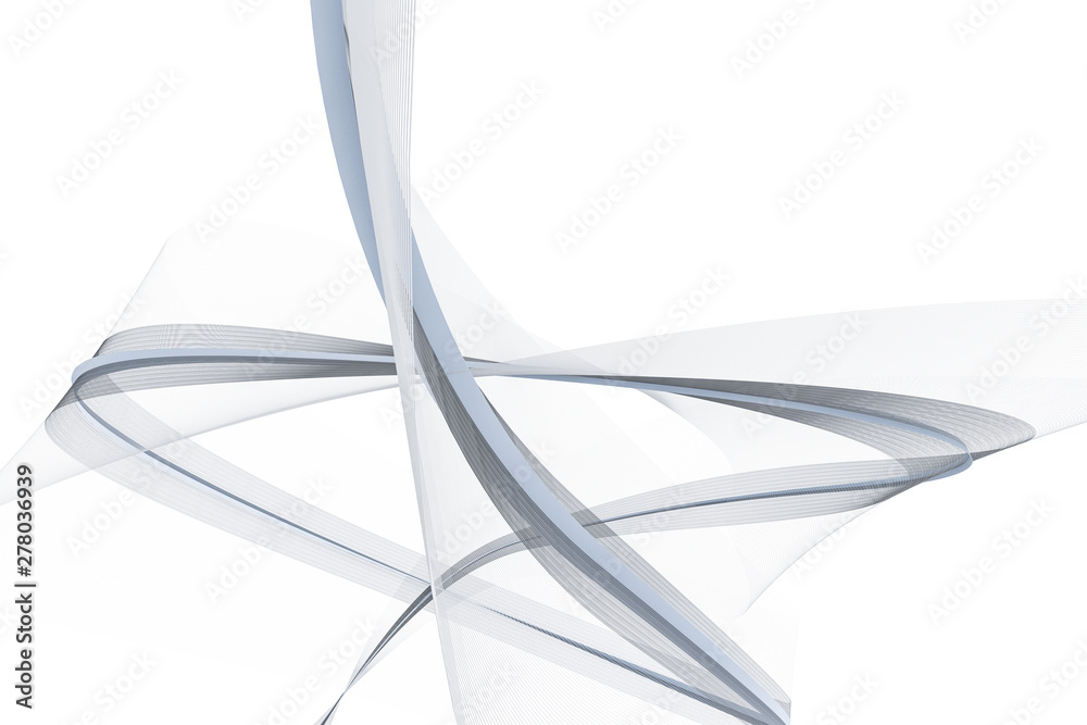 Obraz premium The transparent waving lines, element backgrounds, 3d rendering.