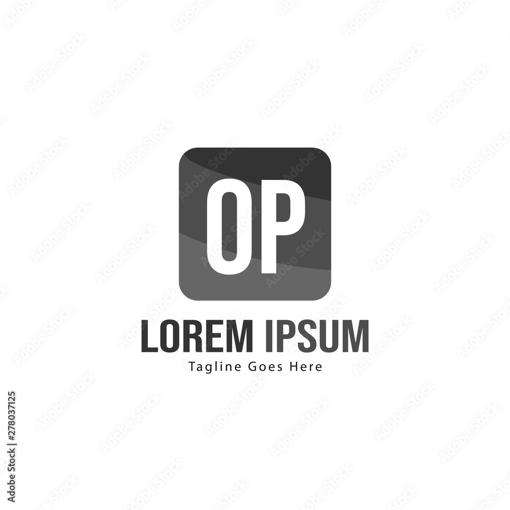 Fototapeta premium Initial OP logo template with modern frame. Minimalist OP letter logo vector illustration