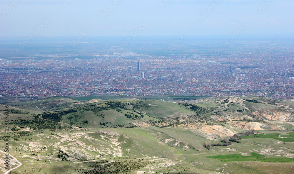 view of konya city from the hills