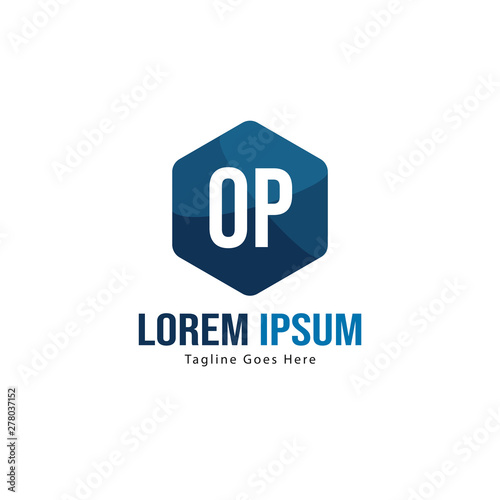 Free Download Initial OP logo template with modern frame. Minimalist OP letter logo vector illustration - GFXLoad