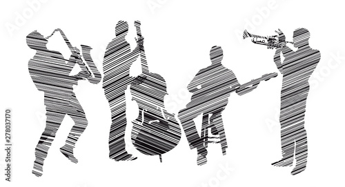 Musikgruppe schwarz auf weiß 