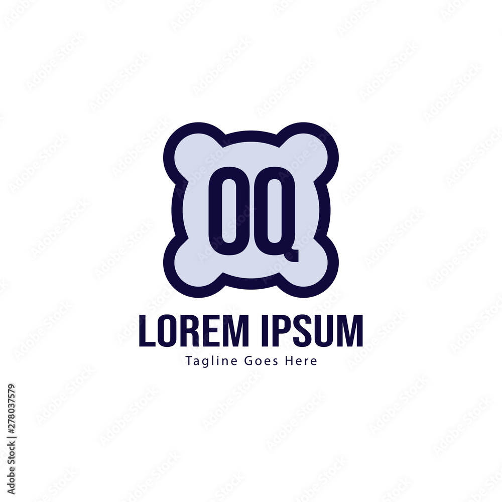 Initial OQ logo template with modern frame. Minimalist OQ letter logo vector illustration