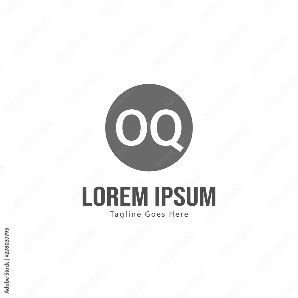 Initial OQ logo template with modern frame. Minimalist OQ letter logo vector illustration Initial OQ logo template with modern frame. Minimalist OQ letter logo vector illustration