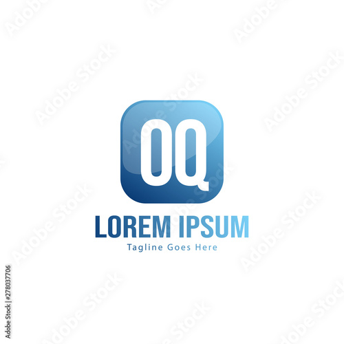 Initial OQ logo template with modern frame. Minimalist OQ letter logo vector illustration © Robani