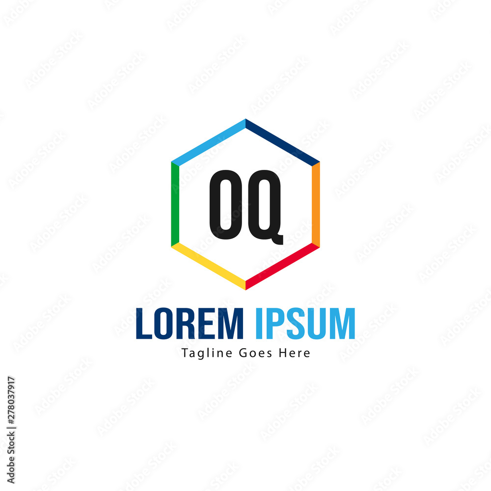 Initial OQ logo template with modern frame. Minimalist OQ letter logo vector illustration Initial OQ logo template with modern frame. Minimalist OQ letter logo vector illustration