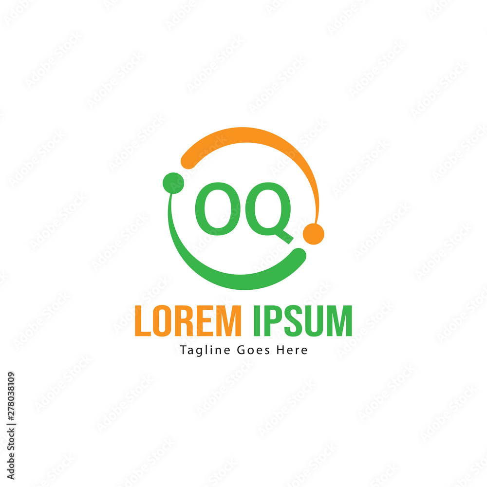 Initial OQ logo template with modern frame. Minimalist OQ letter logo vector illustration Initial OQ logo template with modern frame. Minimalist OQ letter logo vector illustration