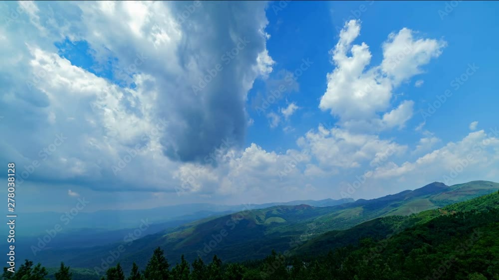 Time Lapse Of Cloud Moving Over The Mountain Chain