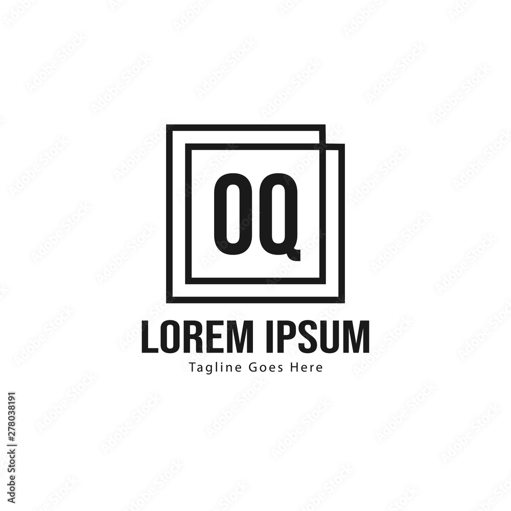 Initial OQ logo template with modern frame. Minimalist OQ letter logo vector illustration Initial OQ logo template with modern frame. Minimalist OQ letter logo vector illustration