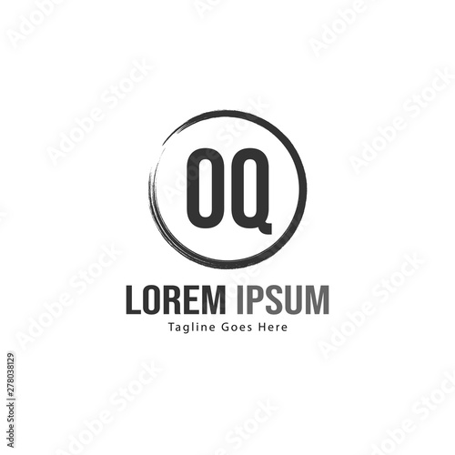 Initial OQ logo template with modern frame. Minimalist OQ letter logo vector illustration