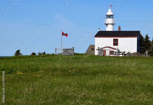 Lobster Cove Head lighthouse near Rocky Harbour  scene along the Viking trail in the Gros Morne National Park  Newfoundland Canada