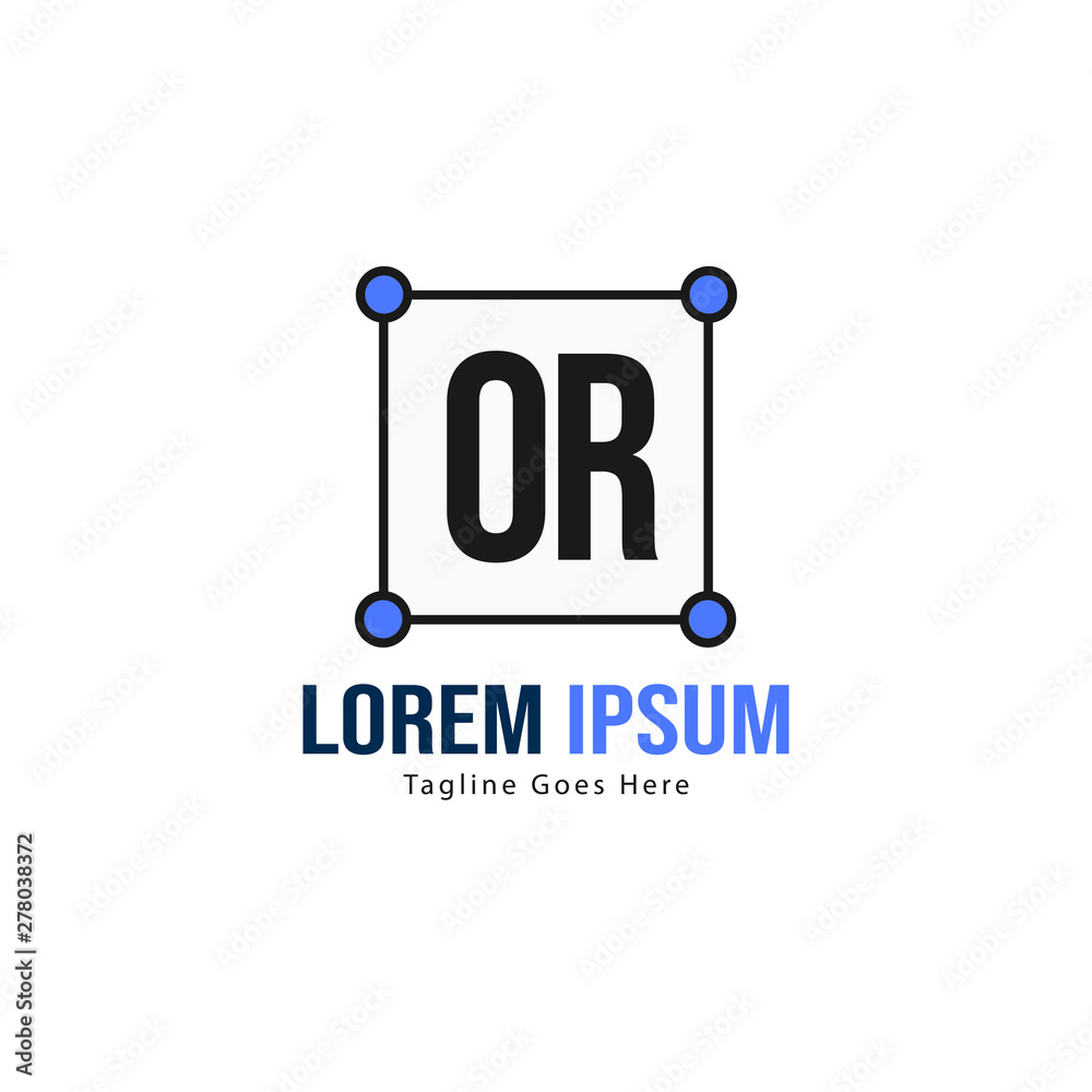 Initial OR logo template with modern frame. Minimalist OR letter logo vector illustration Initial OR logo template with modern frame. Minimalist OR letter logo vector illustration