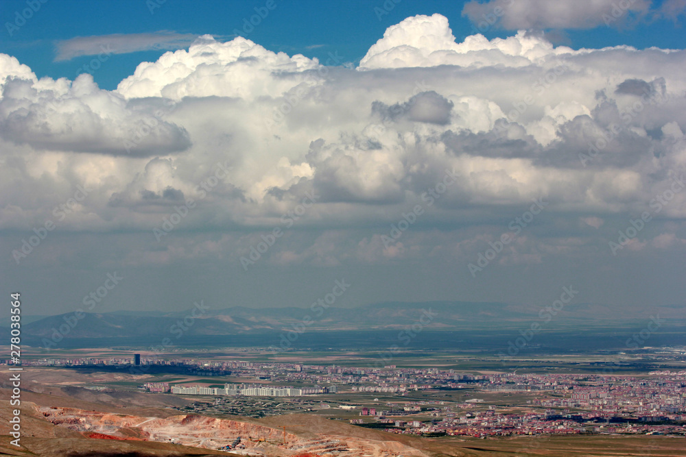 cloudy sky and view of konya city