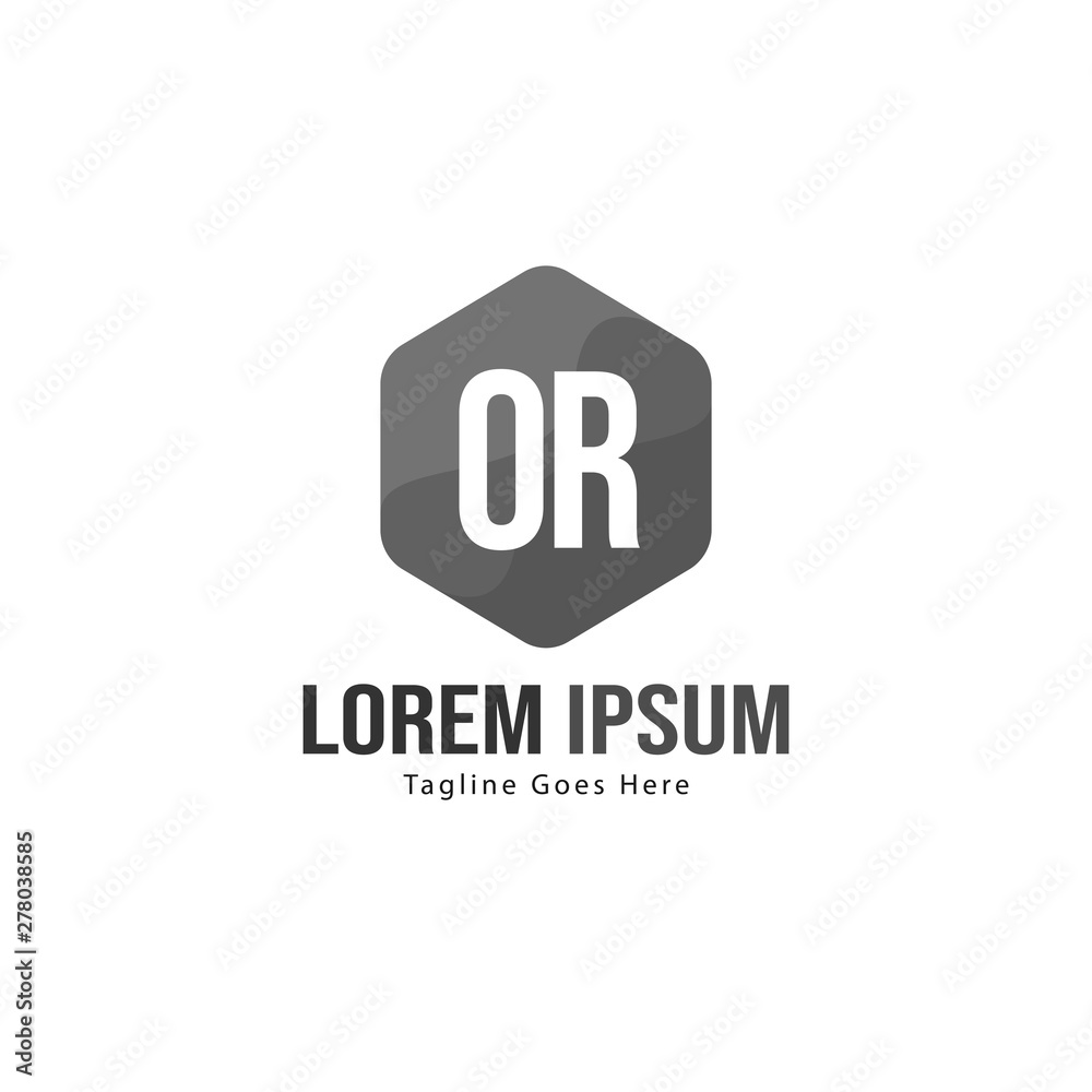 Initial OR logo template with modern frame. Minimalist OR letter logo vector illustration