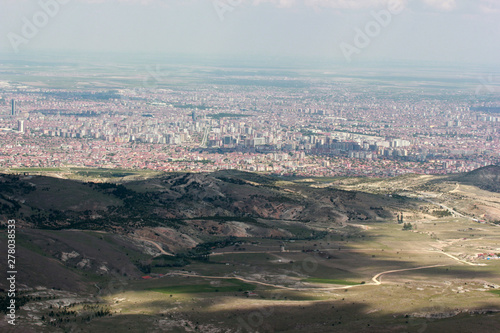 view of konya city from the hills