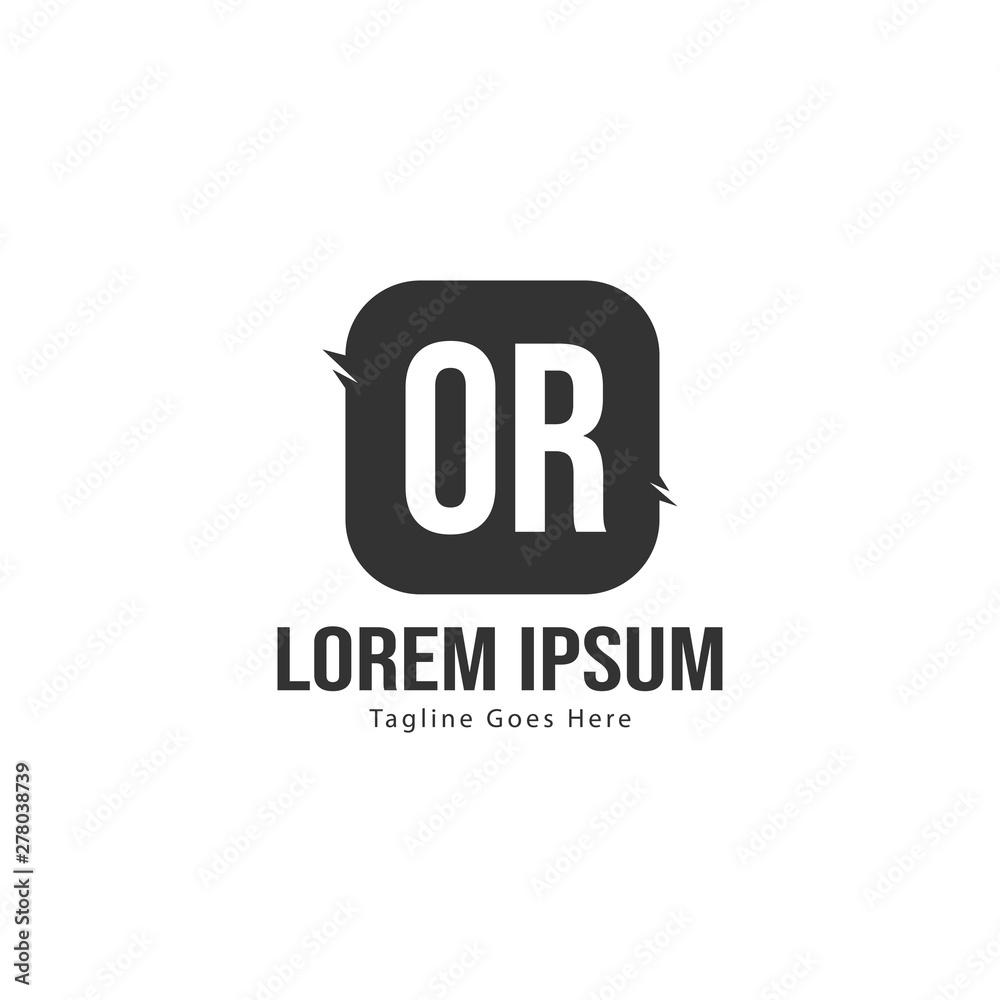 Fototapeta premium Initial OR logo template with modern frame. Minimalist OR letter logo vector illustration