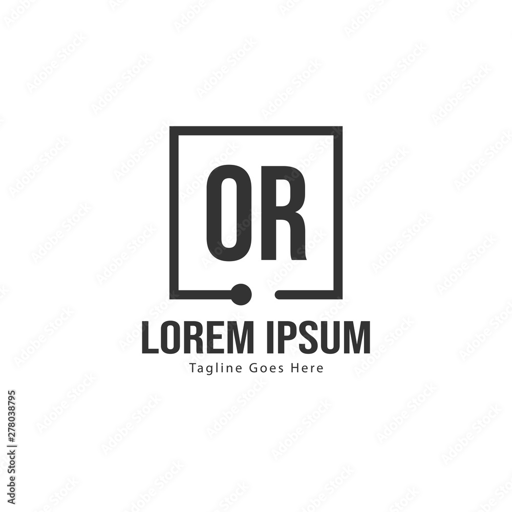 Initial OR logo template with modern frame. Minimalist OR letter logo vector illustration Initial OR logo template with modern frame. Minimalist OR letter logo vector illustration