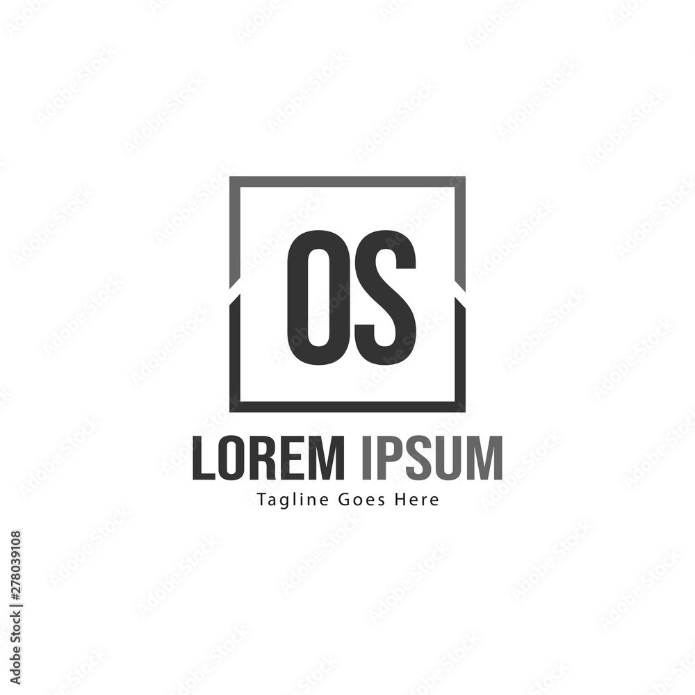 Initial OS logo template with modern frame. Minimalist OS letter logo vector illustration Initial OS logo template with modern frame. Minimalist OS letter logo vector illustration