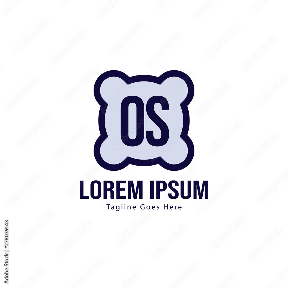 Initial OS logo template with modern frame. Minimalist OS letter logo vector illustration Initial OS logo template with modern frame. Minimalist OS letter logo vector illustration