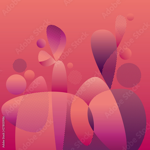 Decorative concept soft rounded forms composition
