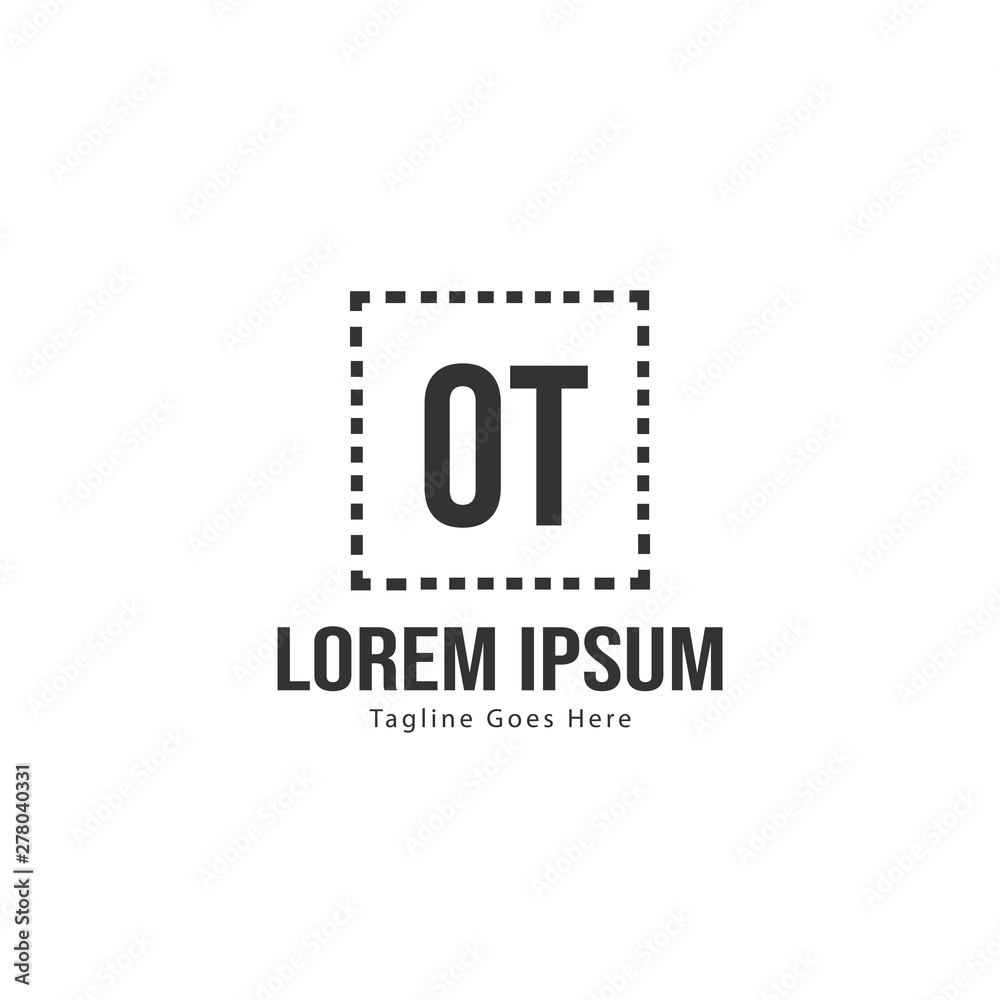 Initial OT logo template with modern frame. Minimalist OT letter logo vector illustration Initial OT logo template with modern frame. Minimalist OT letter logo vector illustration