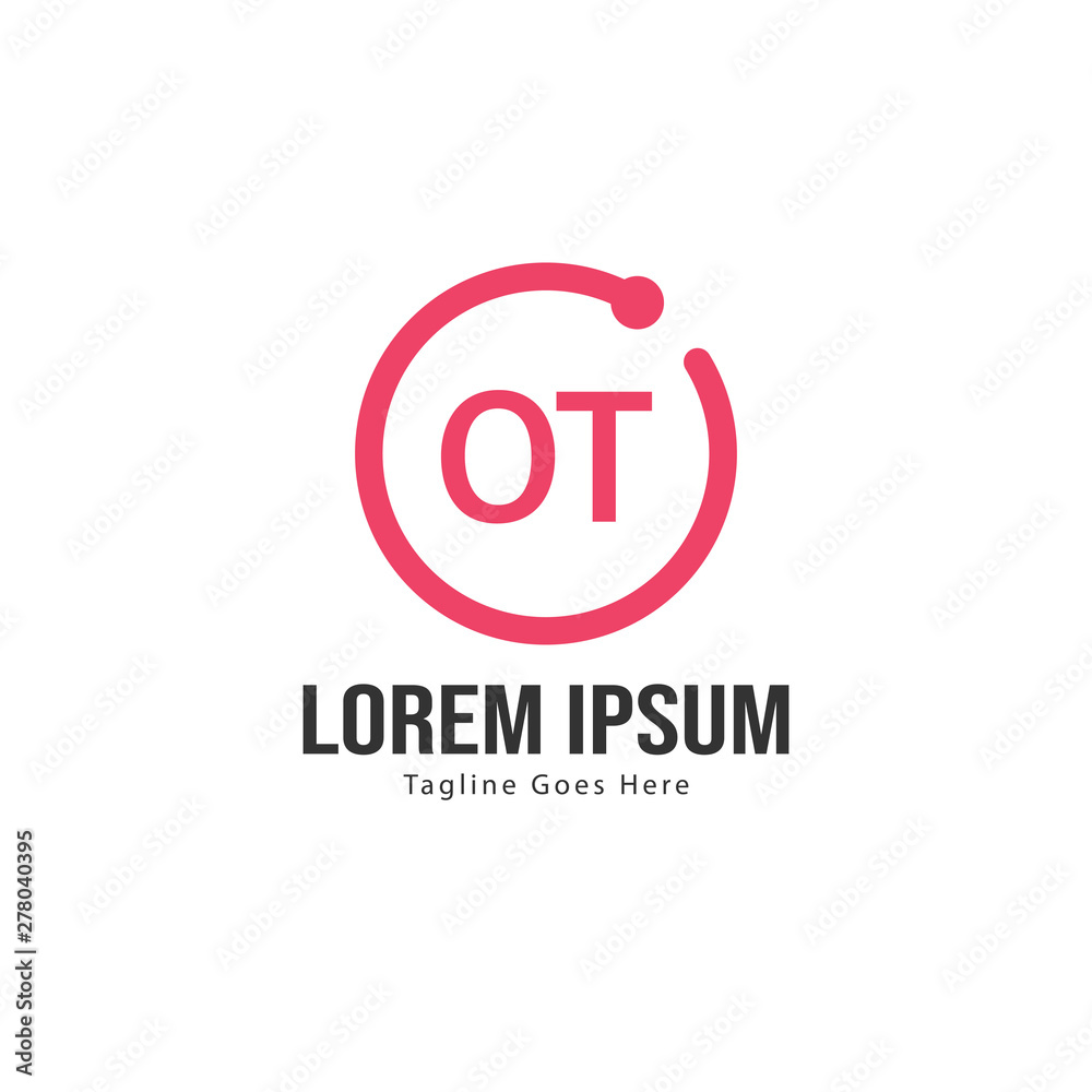 Obraz premium Initial OT logo template with modern frame. Minimalist OT letter logo vector illustration
