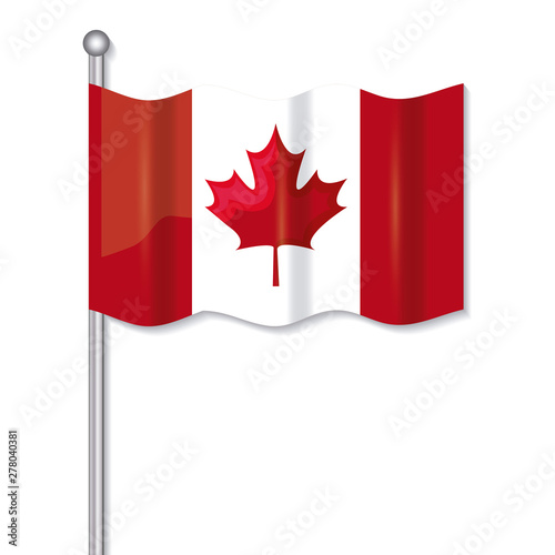 flag of canada patriotic in stick