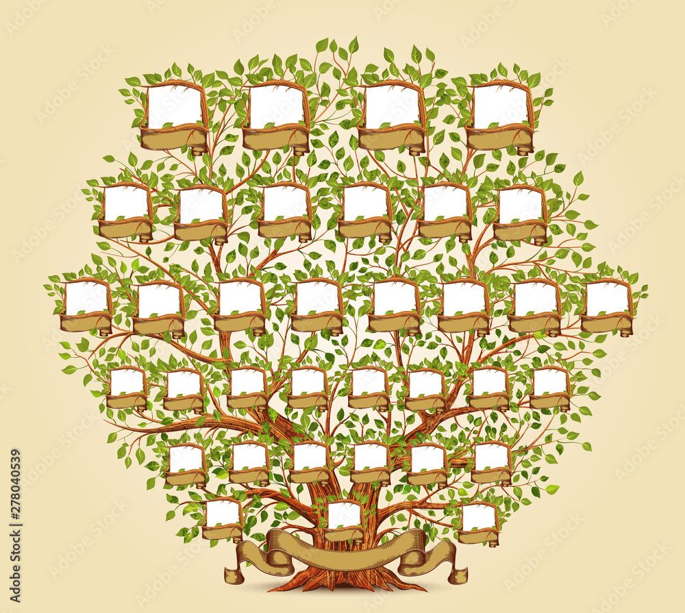 Family Tree template vector illustration Stock Vector | Adobe Stock