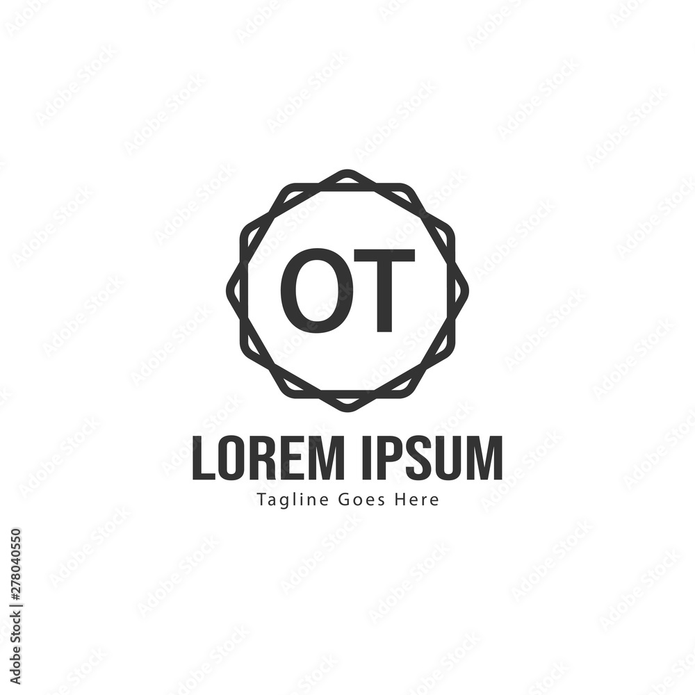 Initial OT logo template with modern frame. Minimalist OT letter logo vector illustration Initial OT logo template with modern frame. Minimalist OT letter logo vector illustration