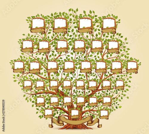 Family Tree template vector illustration