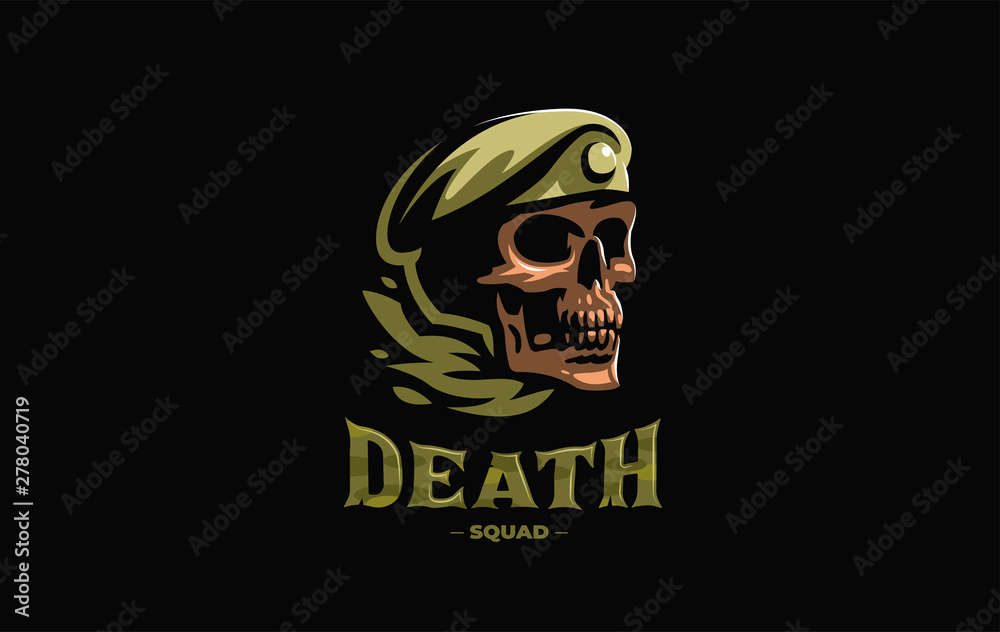 Skull in a military beret 