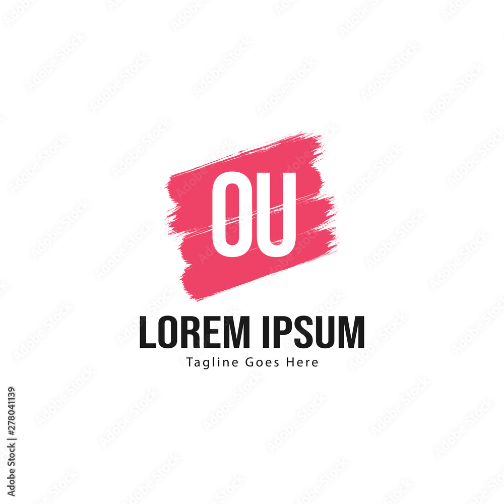 Initial OU logo template with modern frame. Minimalist OU letter logo vector illustration Initial OU logo template with modern frame. Minimalist OU letter logo vector illustration