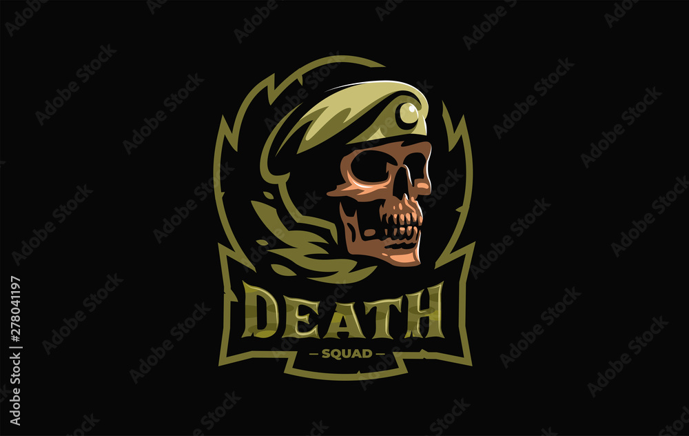 Skull in a military beret 