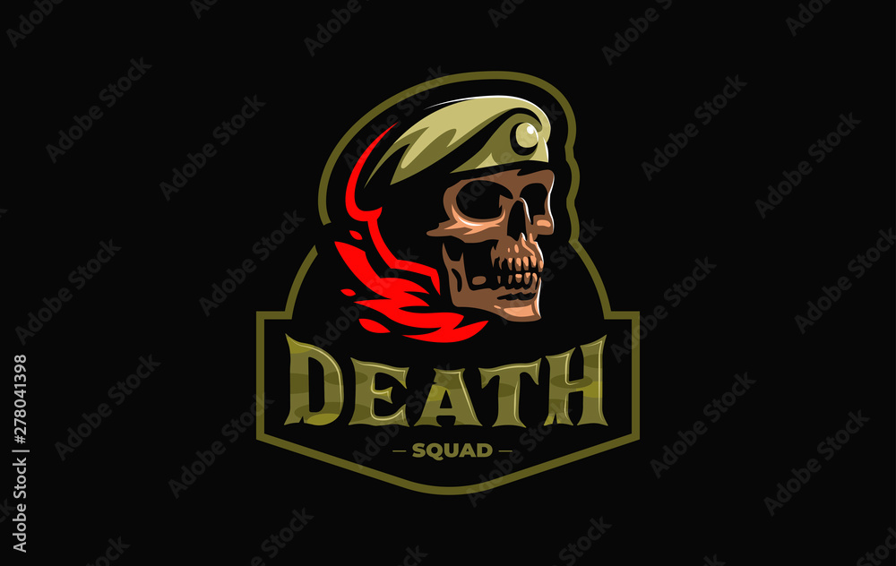 Skull in a military beret 
