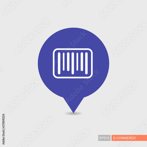 Barcode vector pin map icon