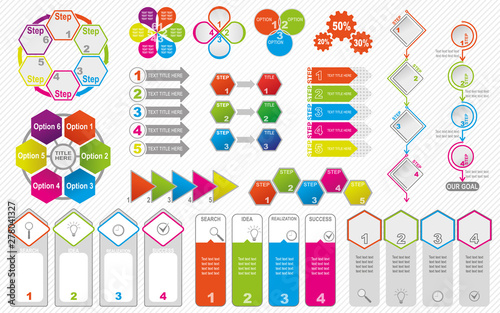 Multicolor set of infograph...