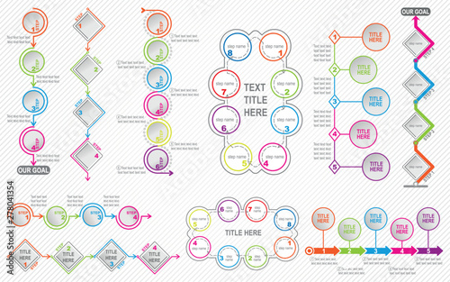 Tela Set of color infographic templates for business presentations